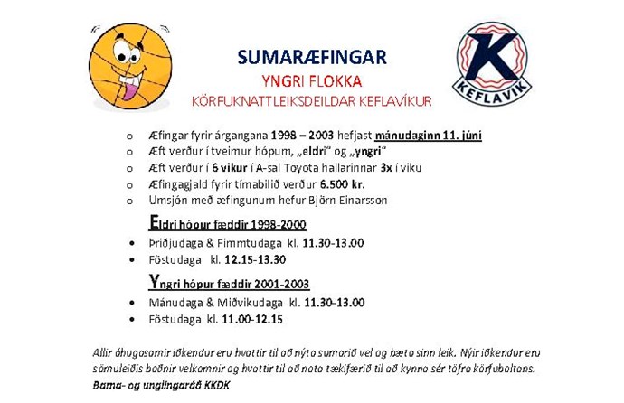 Sumaræfigar hefjast í dag