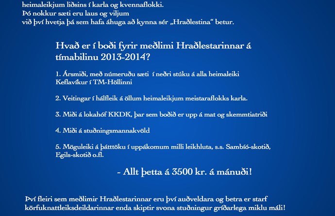 Styttist í fyrsta heimaleik karlaliðsins - Minnum á reglur varðandi Hraðlestina