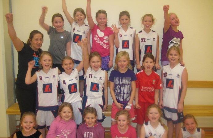 Fjör á æfingu í körfu hjá MB stúlkna 3. og 4. bekk