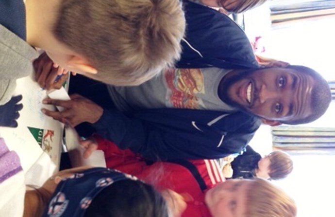 Leikmenn heimsóttu grunnskóla Keflavíkur