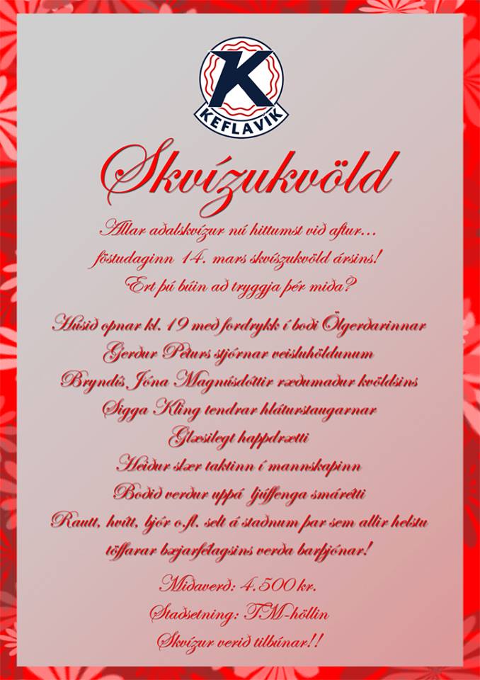Skvísukvöld á föstudag