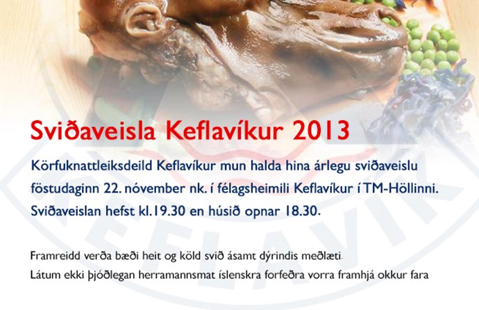 Sviðaveisla KKDK föstudaginn 22. nóvember nk.